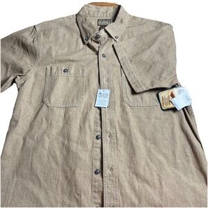 schmidt workwear shirt cotton utility chores tan MED barn NWT heavywt short‎ sl